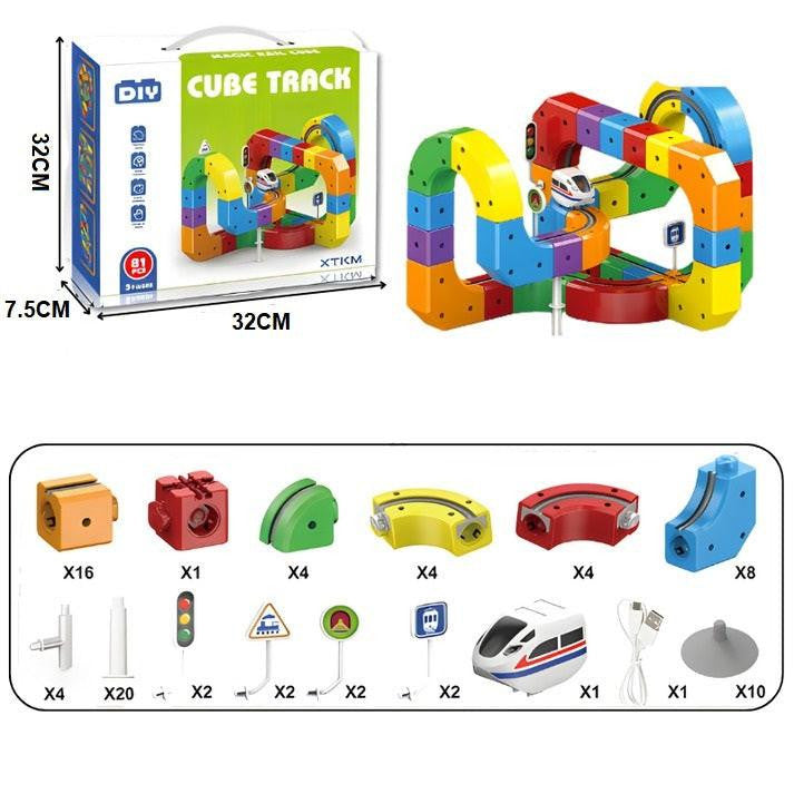 Magnetic Track Toy with Colorful Building Blocks - view 8