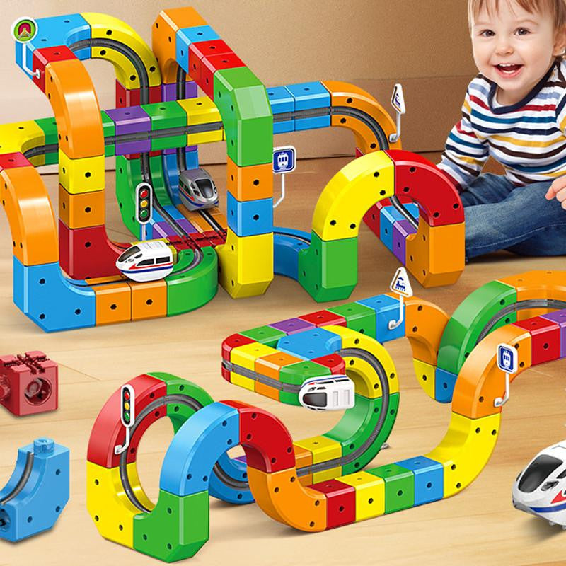 Magnetic Track Toy with Colorful Building Blocks - view 4