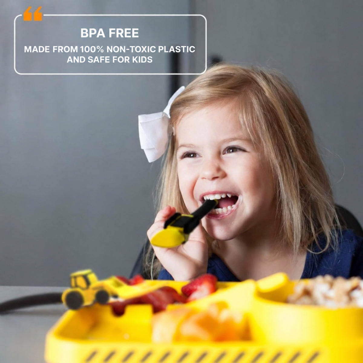Construction Vehicle Cutlery Set with Plate for Kids - view 6