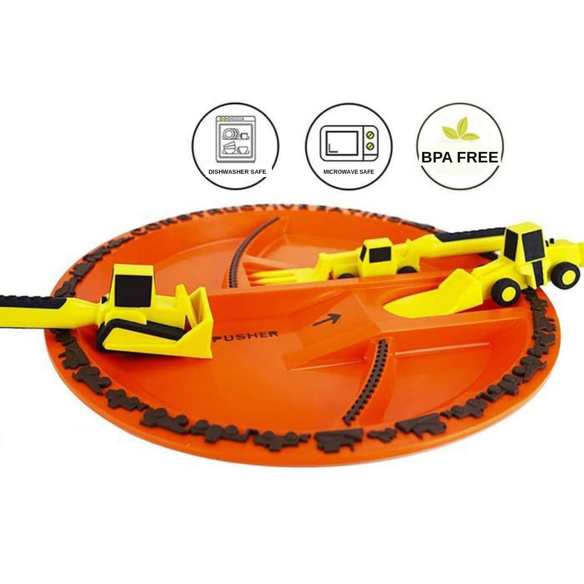 Construction Vehicle Cutlery Set with Plate for Kids - view 9