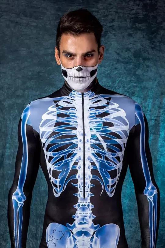 Skeleton Bodysuit Costume with X-Ray Print Design - view 10