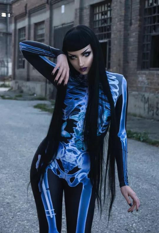 Skeleton Bodysuit Costume with X-Ray Print Design - view 4