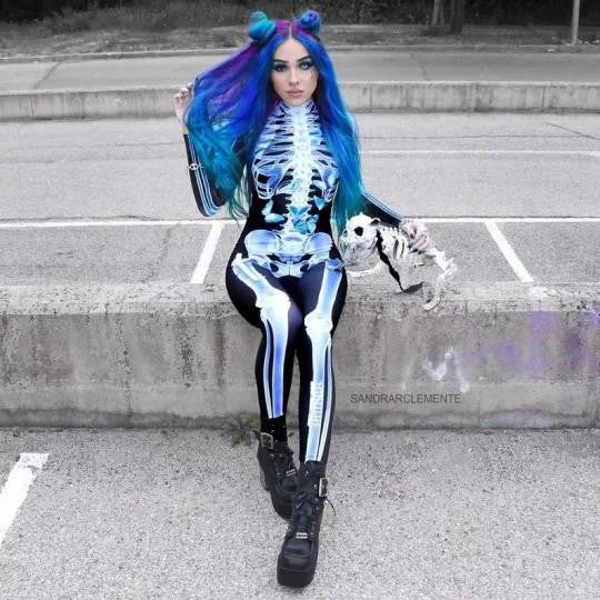 Skeleton Bodysuit Costume with X-Ray Print Design - view 5
