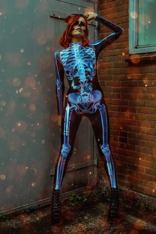 Skeleton Bodysuit Costume with X-Ray Print Design - view 6
