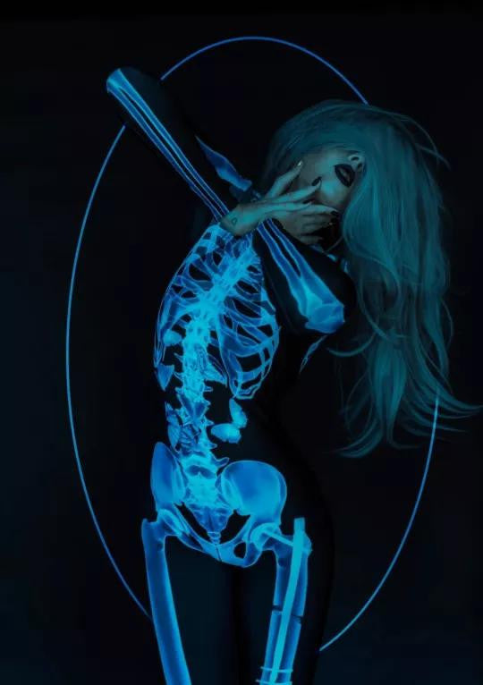 Skeleton Bodysuit Costume with X-Ray Print Design - view 2