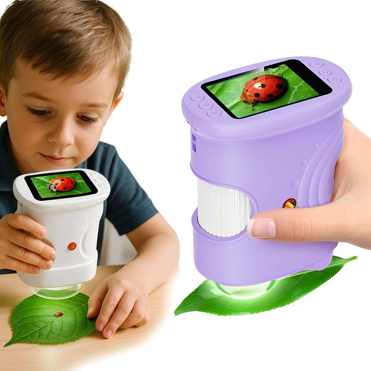 Digital Microscope for Kids with 1000x Magnification and Photo Function, Purple