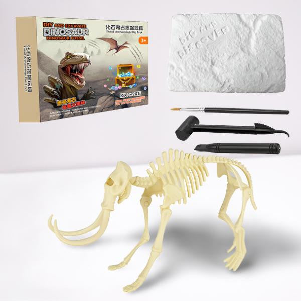 Dinosaur Excavation Kit with Fossil Dig Tools, Mammoth