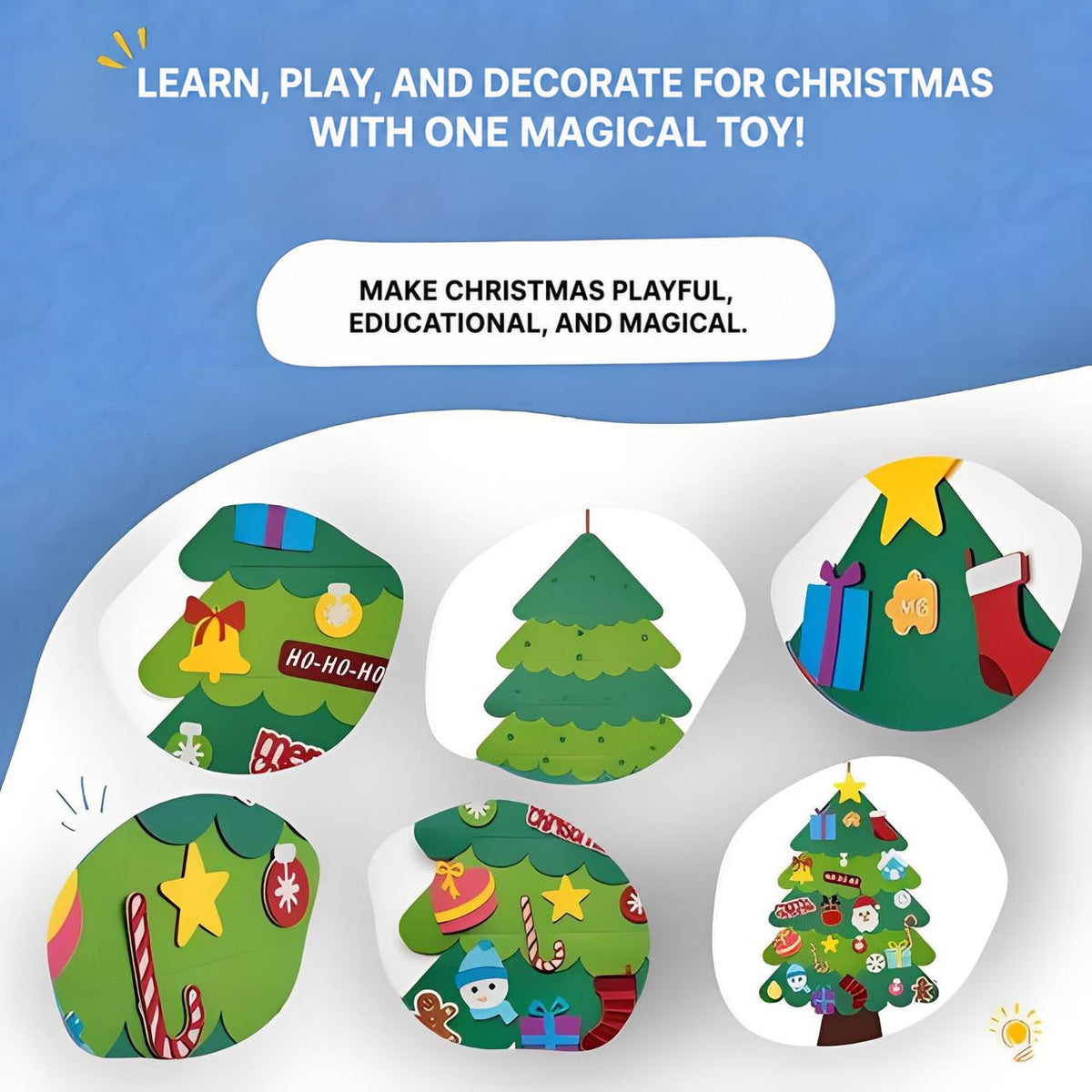 Felt Christmas Tree with 32 Detachable Ornaments - view 2