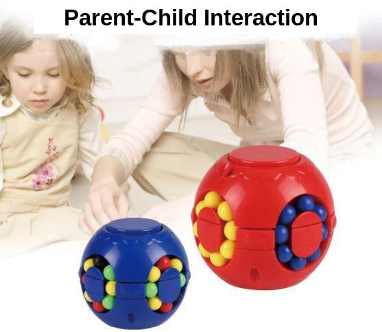 Fidget Puzzle Ball with Rotating Colored Beads - view 3