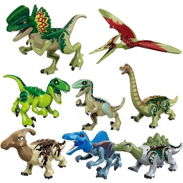 Dinosaur Building Figures Set, 8 Movable Jurassic Toys - view 5