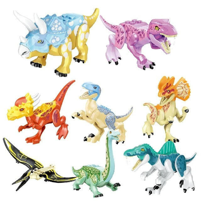 Dinosaur Building Figures Set, 8 Movable Jurassic Toys - view 8