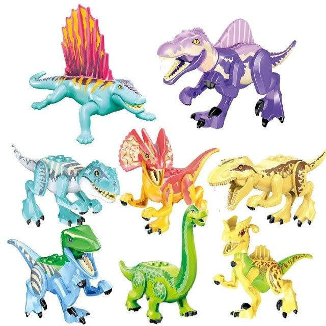 Dinosaur Building Figures Set, 8 Movable Jurassic Toys - view 7