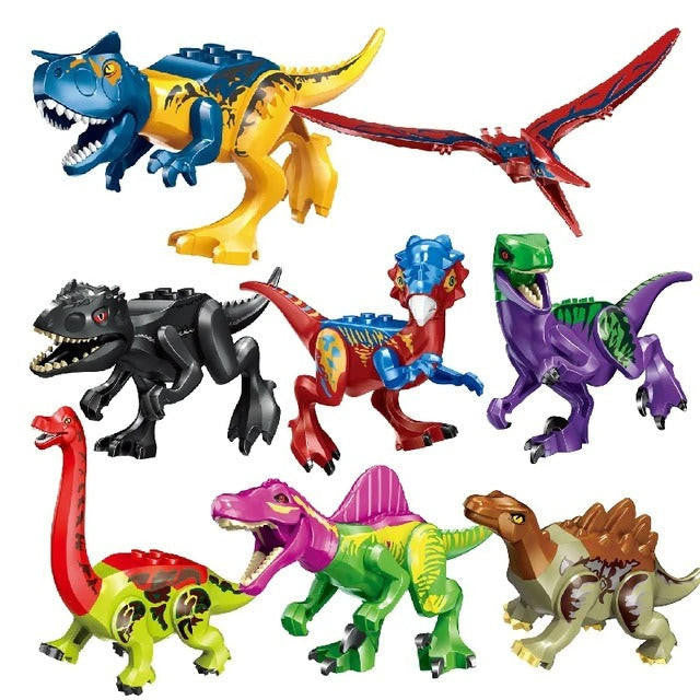 Dinosaur Building Figures Set, 8 Movable Jurassic Toys - view 6