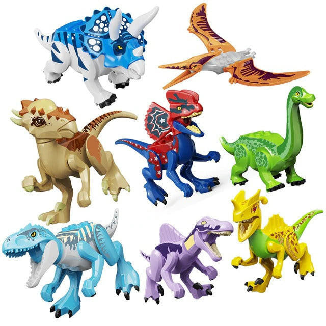 Dinosaur Building Figures Set, 8 Movable Jurassic Toys - view 9