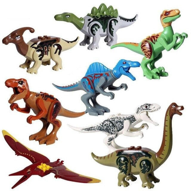 Dinosaur Building Figures Set, 8 Movable Jurassic Toys - view 4