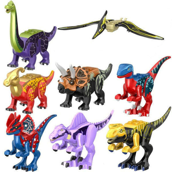 Dinosaur Building Figures Set, 8 Movable Jurassic Toys - view 10