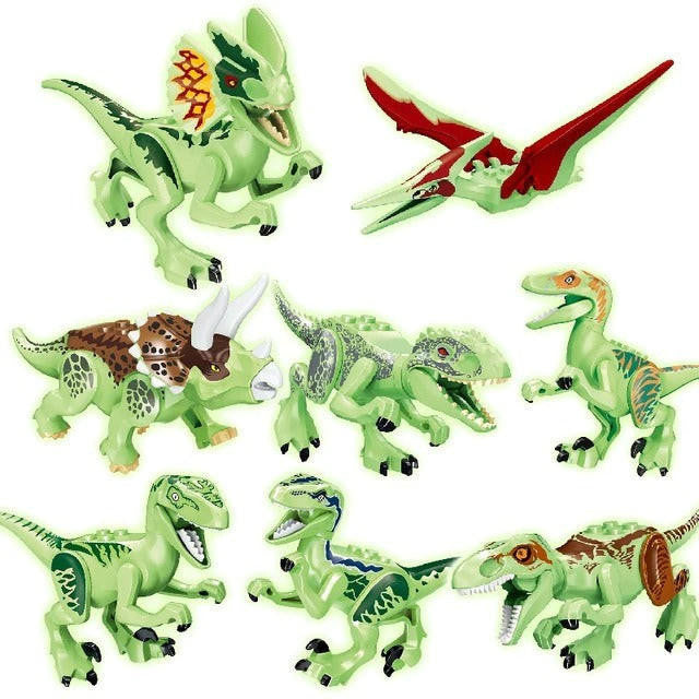 Dinosaur Building Figures Set, 8 Movable Jurassic Toys - view 2