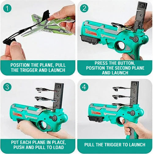 Foam Plane Launcher Toy with 4 Gliders for Outdoor Play - view 8