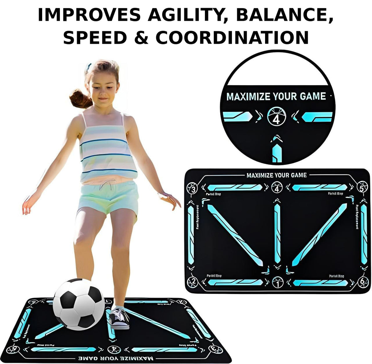 Football Training Mat with Numbered Zones and Elastic Cord - view 7