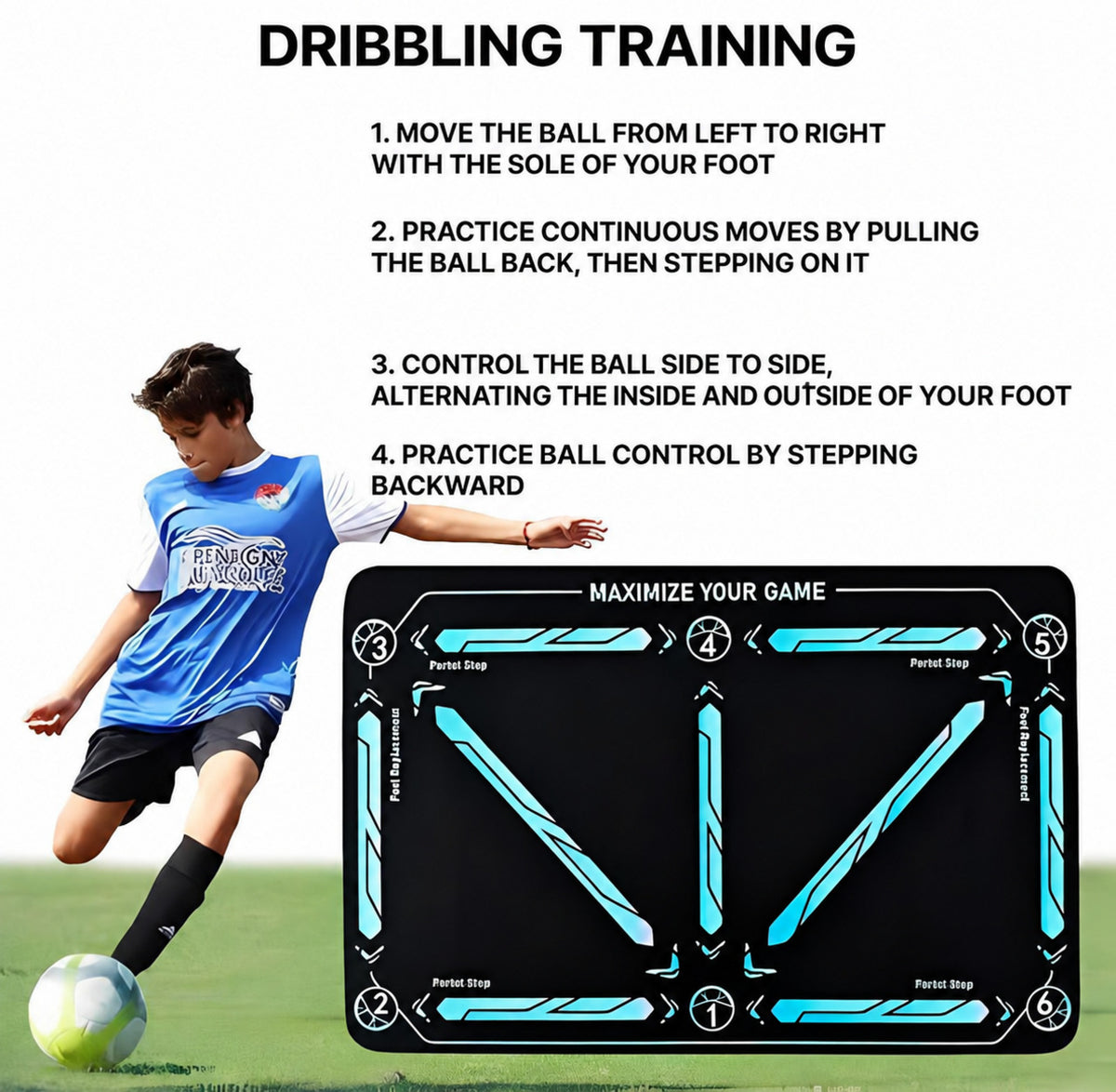 Football Training Mat with Numbered Zones and Elastic Cord - view 8