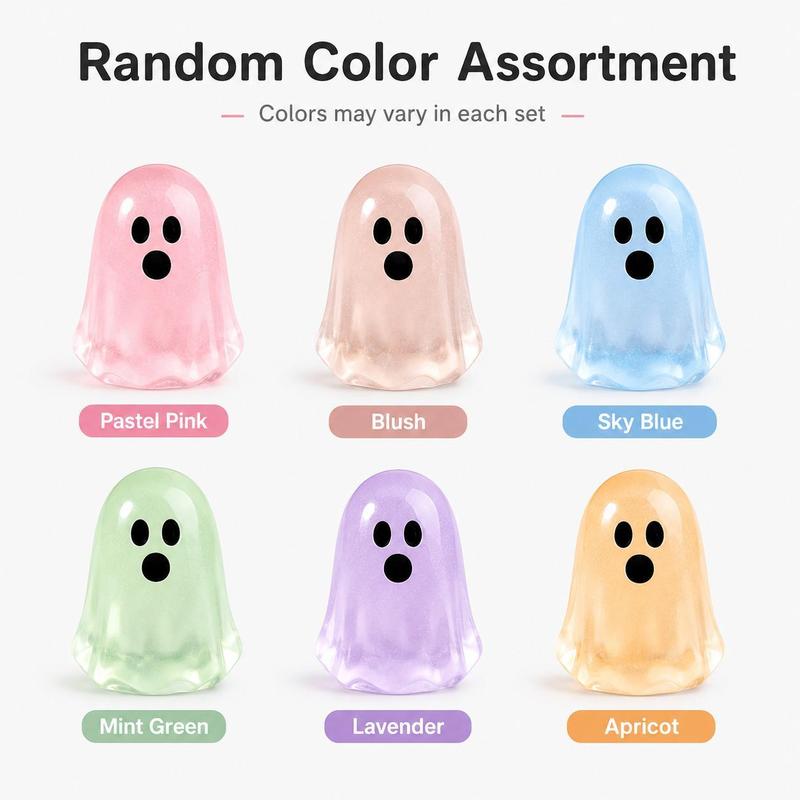 The six pastel colours: pink, blush, sky blue, mint green, lavender and apricot