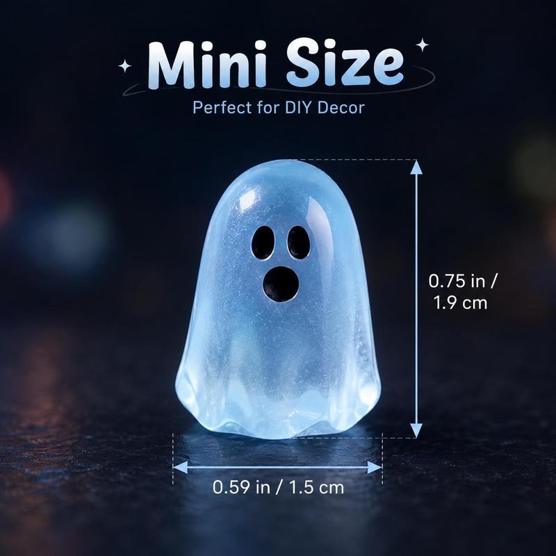 One mini ghost measured at 0.75 inches tall and 0.59 inches wide