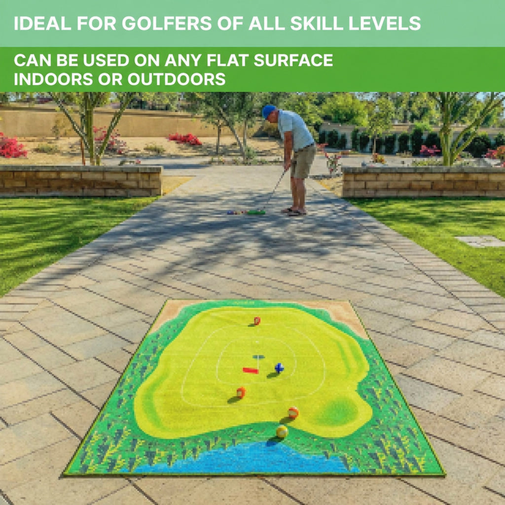 Indoor Golf Mat Game with Obstacles and Scoring Zones - view 3