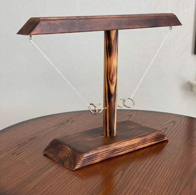 Hook and Ring Toss Game with Wooden Base and Ladder - view 4