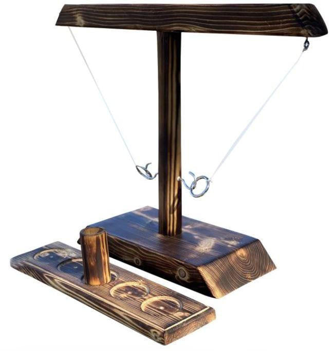 Hook and Ring Toss Game with Wooden Base and Ladder - view 8