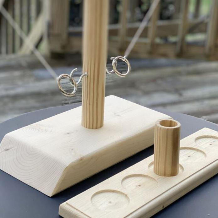 Hook and Ring Toss Game with Wooden Base and Ladder - view 6