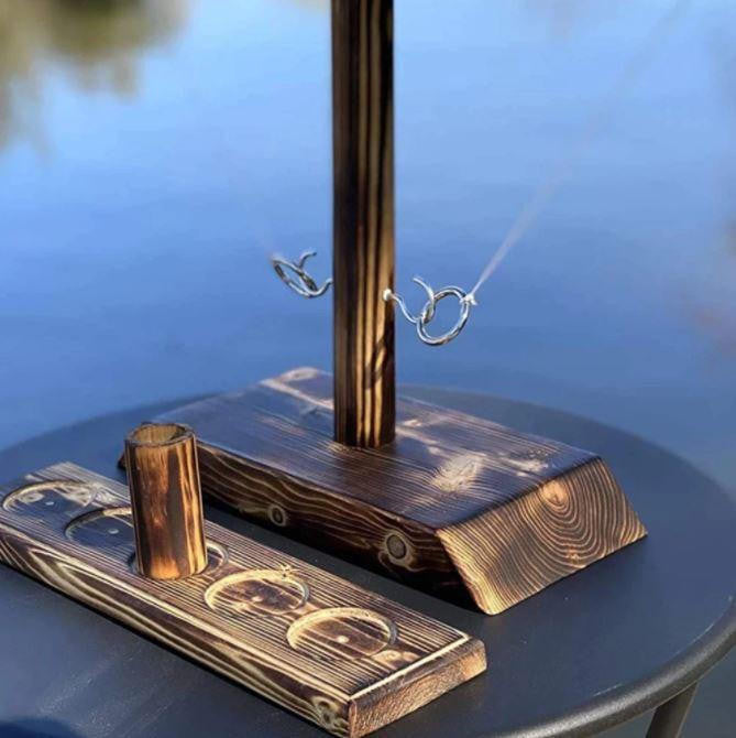 Hook and Ring Toss Game with Wooden Base and Ladder - view 5