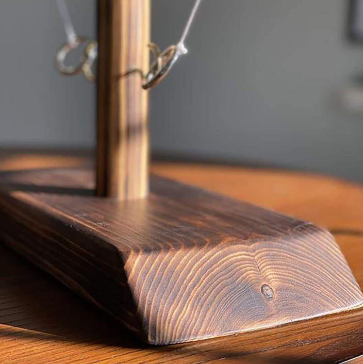 Hook and Ring Toss Game with Wooden Base and Ladder - view 7