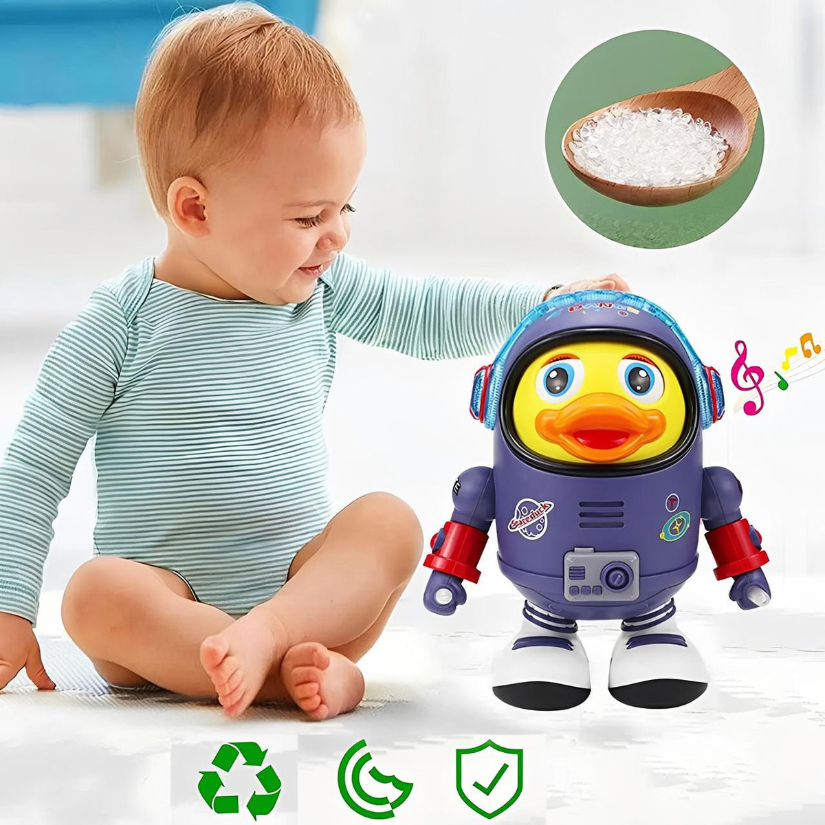 Musical Dancing Toy, Astronaut Duck with Lights - view 2