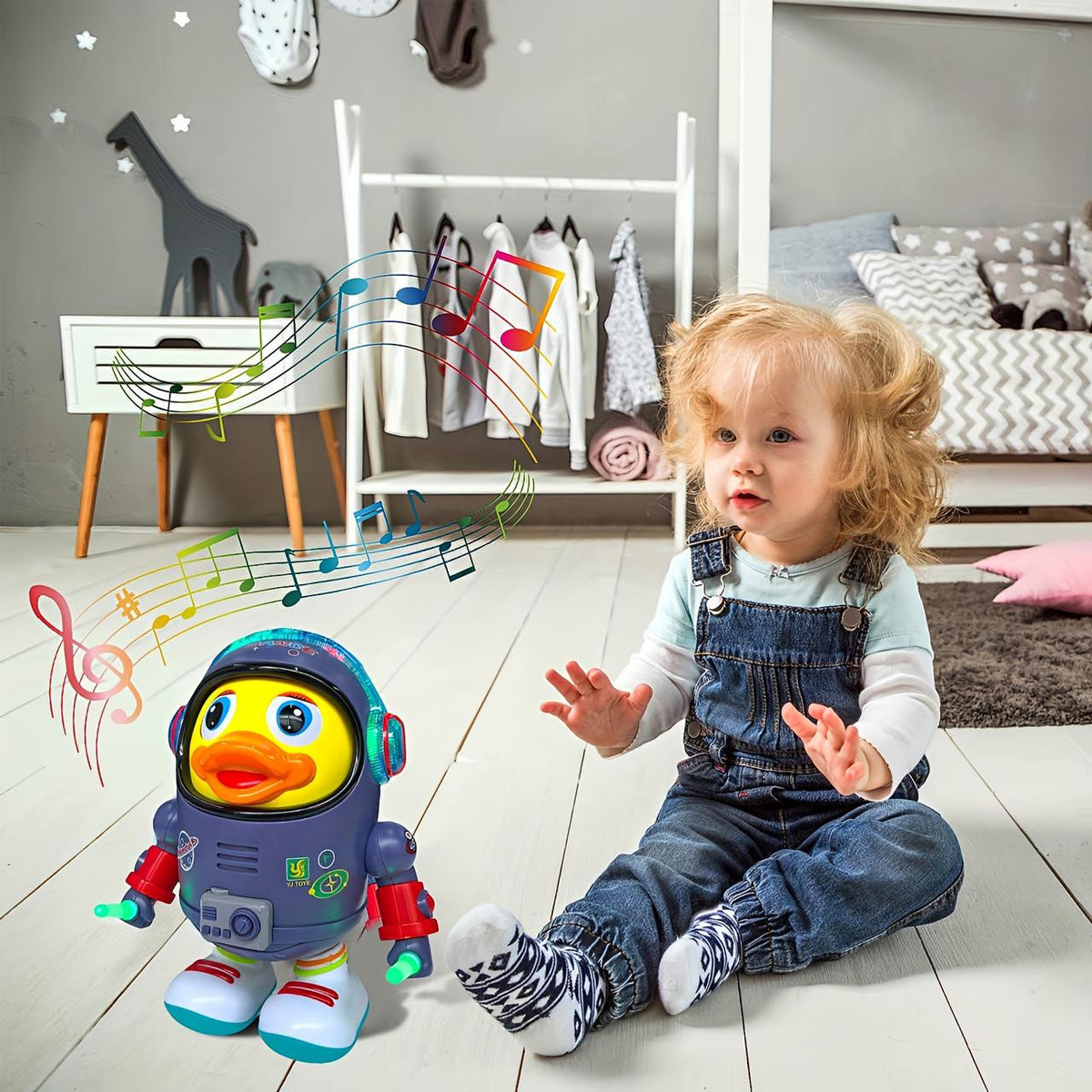 Musical Dancing Toy, Astronaut Duck with Lights - view 4