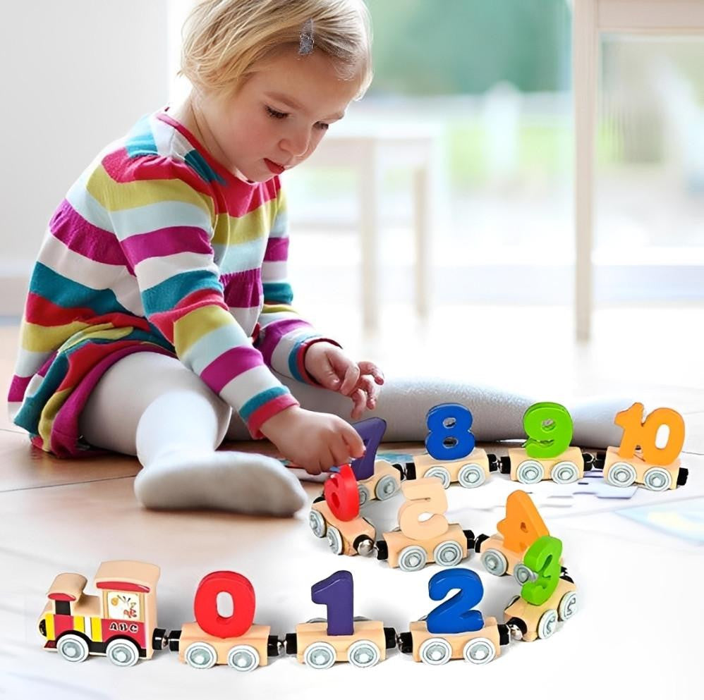 Wooden Number Train with Magnetic Connectors - view 3