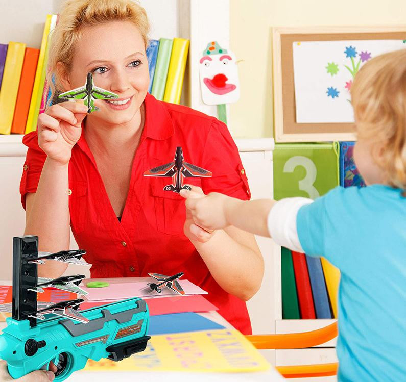 Foam Plane Launcher Toy with 4 Gliders for Outdoor Play - view 6
