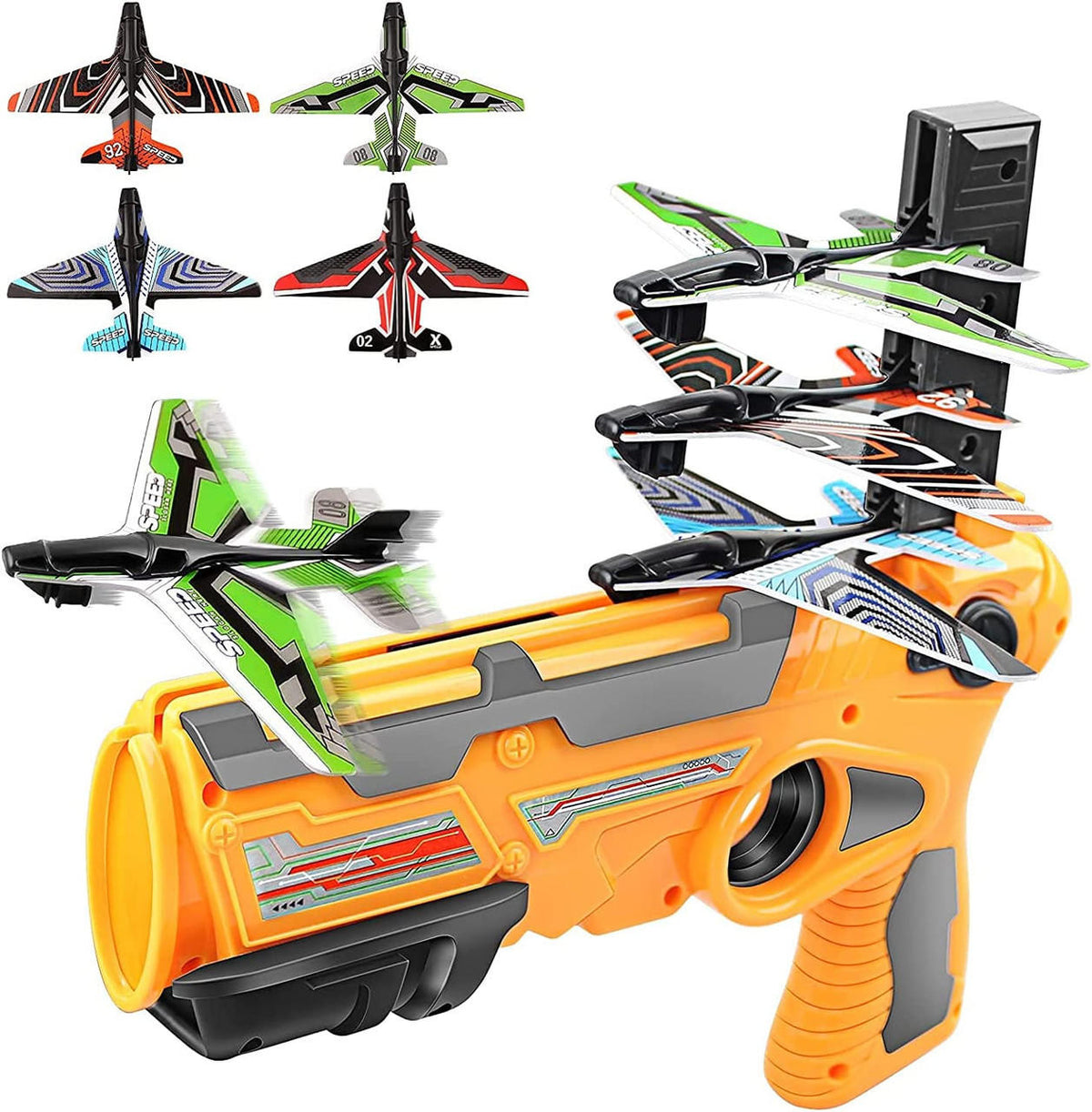 Foam Plane Launcher Toy with 4 Gliders for Outdoor Play - view 2
