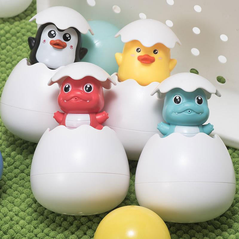 Bath Toy Eggs with Water Spraying Animals for Toddlers