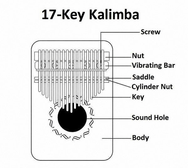 Kalimba 17 Keys Thumb Piano in Mahogany Wood - view 9