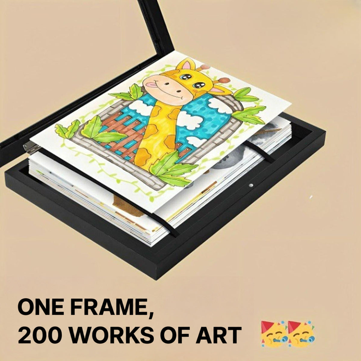 Kids Artwork Frame with Storage for 200 Drawings - view 6