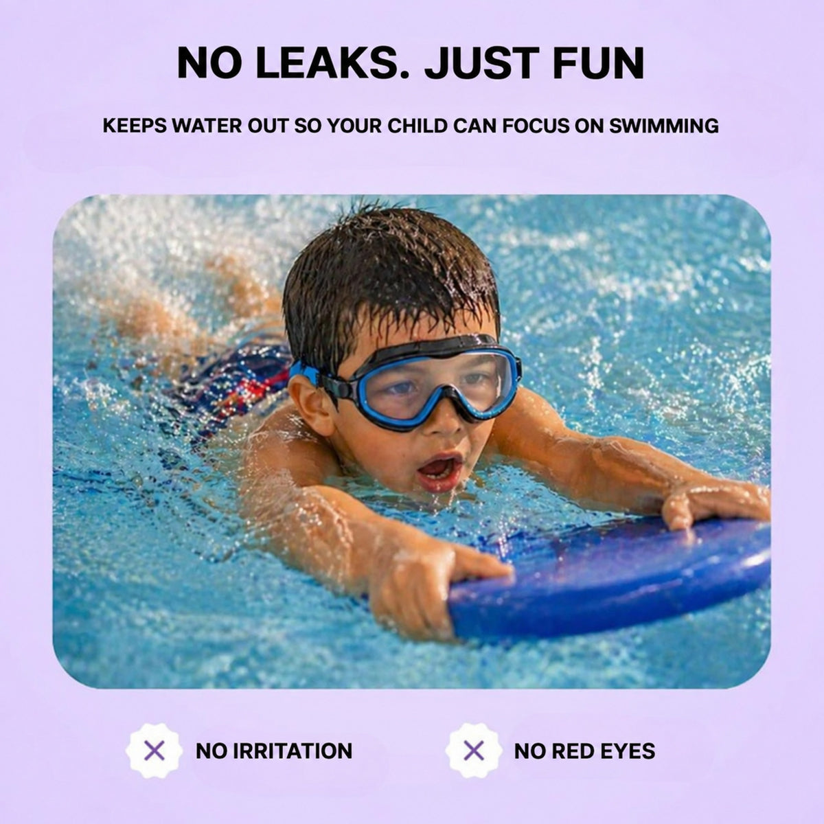 Kids Swim Goggles with Wide-Angle Vision and Anti-Fog Coating - view 3