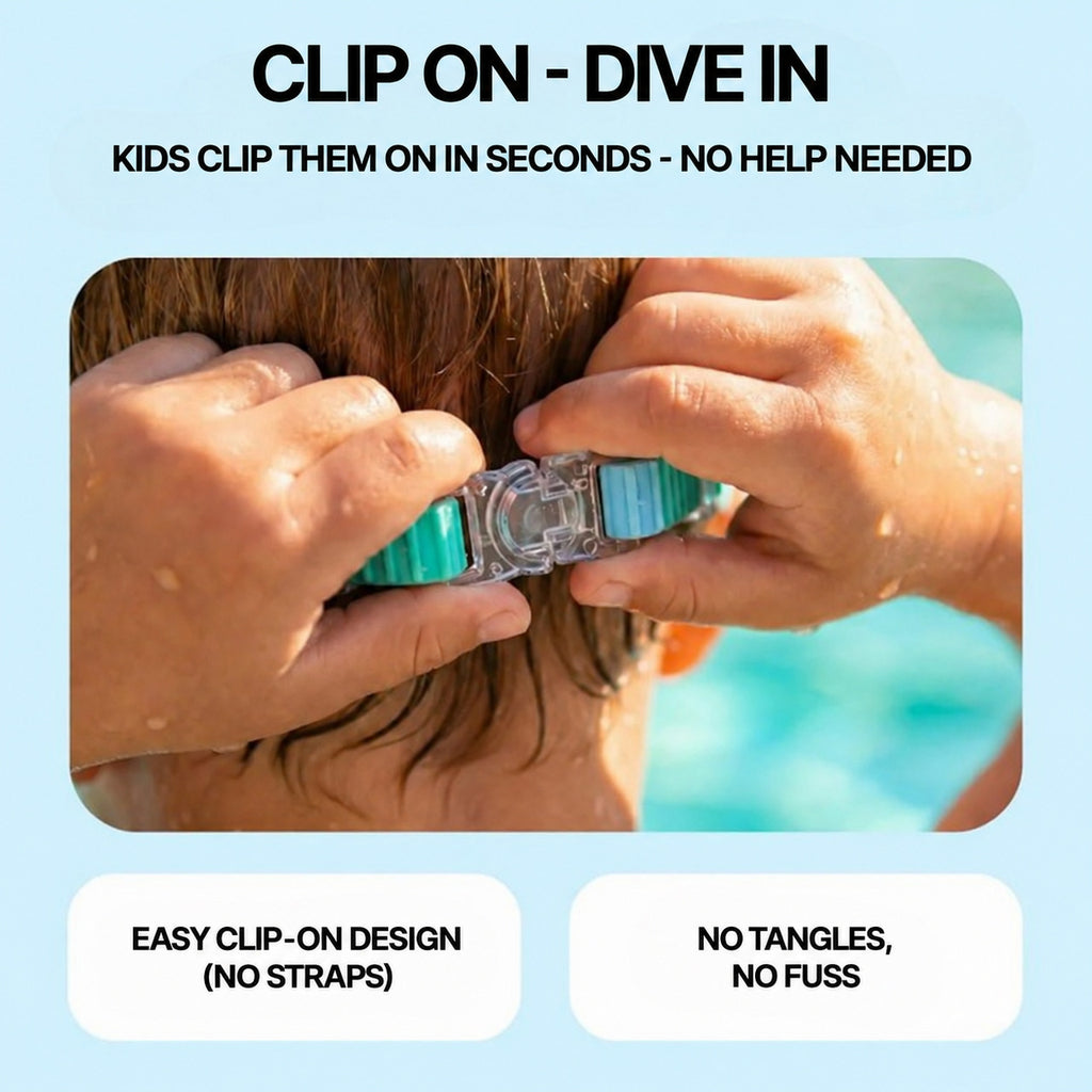 Kids Swim Goggles with Clip-On Nose Bridge and Anti-Fog - view 6