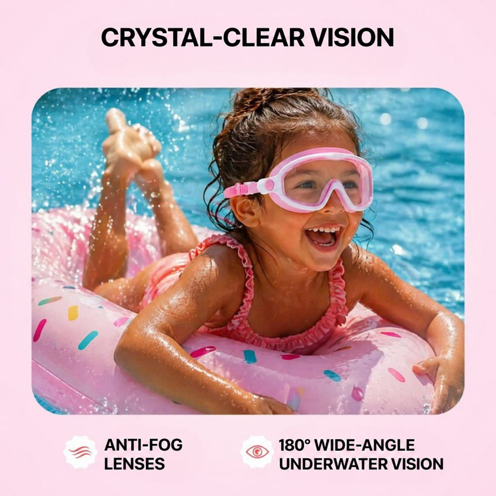 Kids Swim Goggles with Clip-On Nose Bridge and Anti-Fog - view 8
