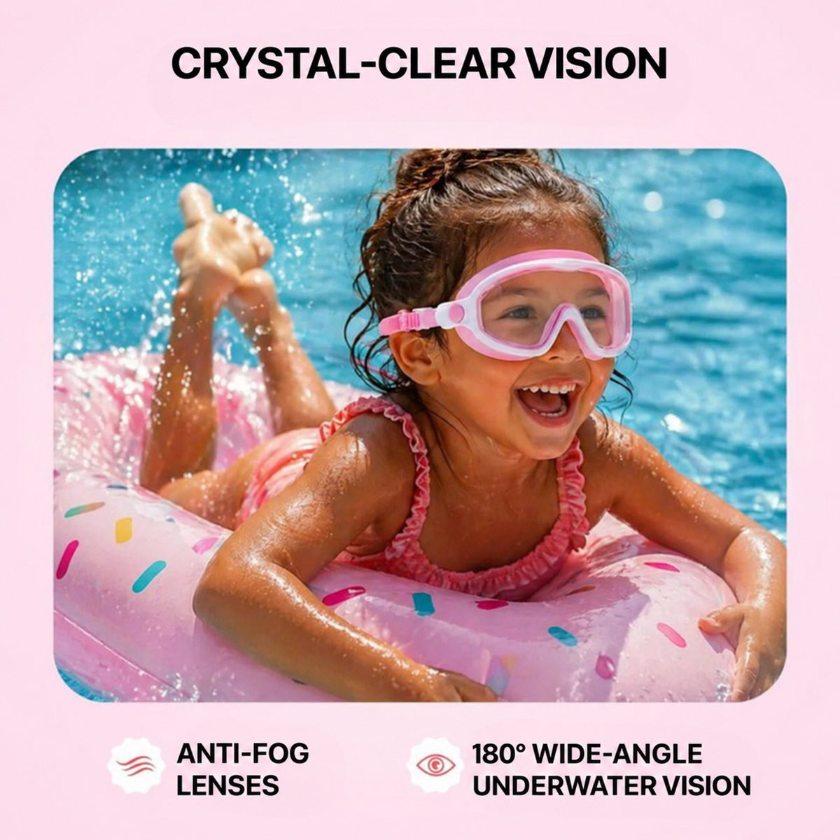 Kids Swim Goggles with Clip-On Nose Bridge and Anti-Fog - view 8
