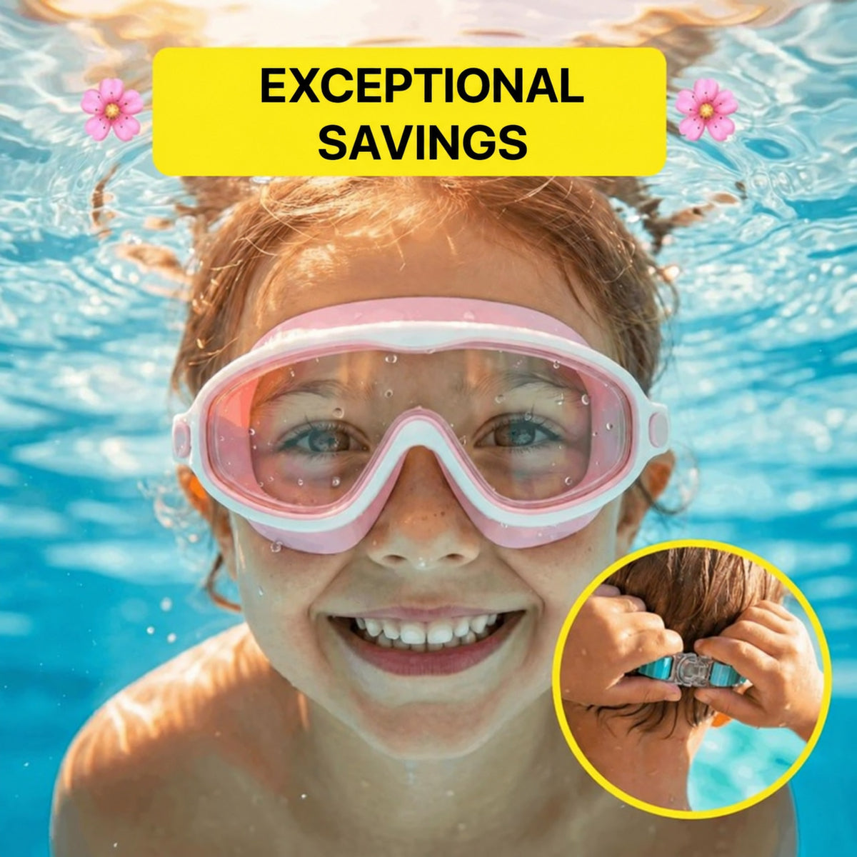 Kids Swim Goggles with Clip-On Nose Bridge and Anti-Fog - view 9