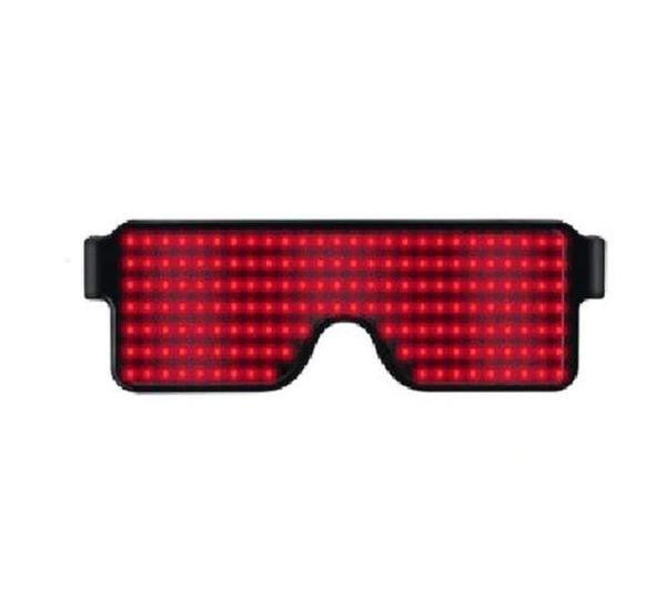 LED Party Glasses with Customizable Light Patterns, Red