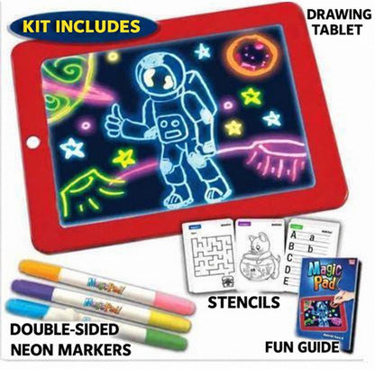 Light-Up Drawing Tablet with 8 Color Effects and Reusable Screen