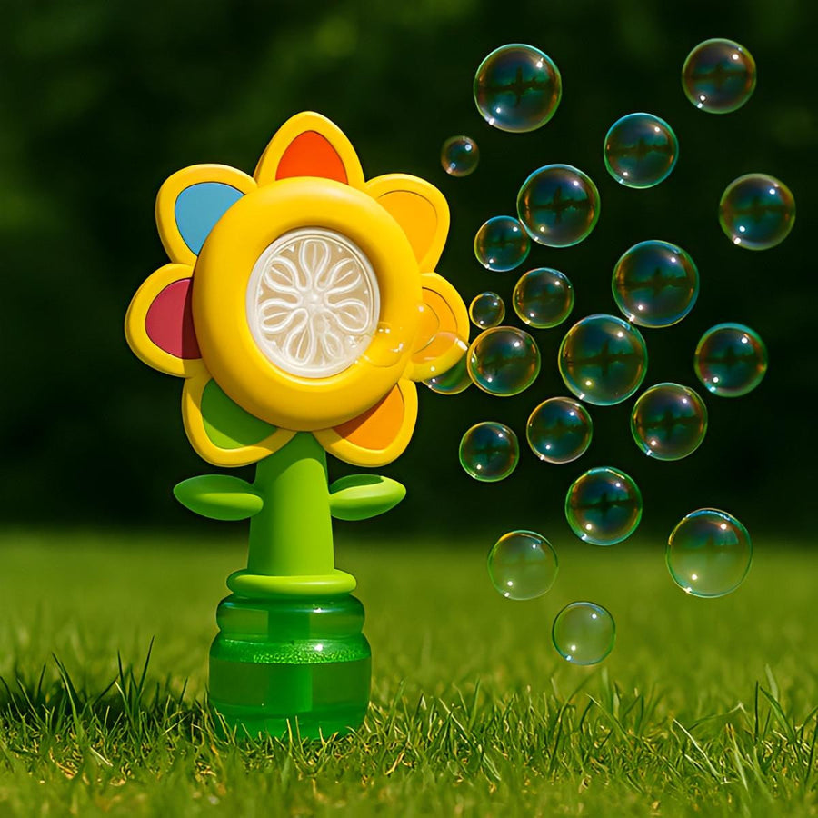 Bubble Machine Toy Flower Design with Automatic Rotation - view 2