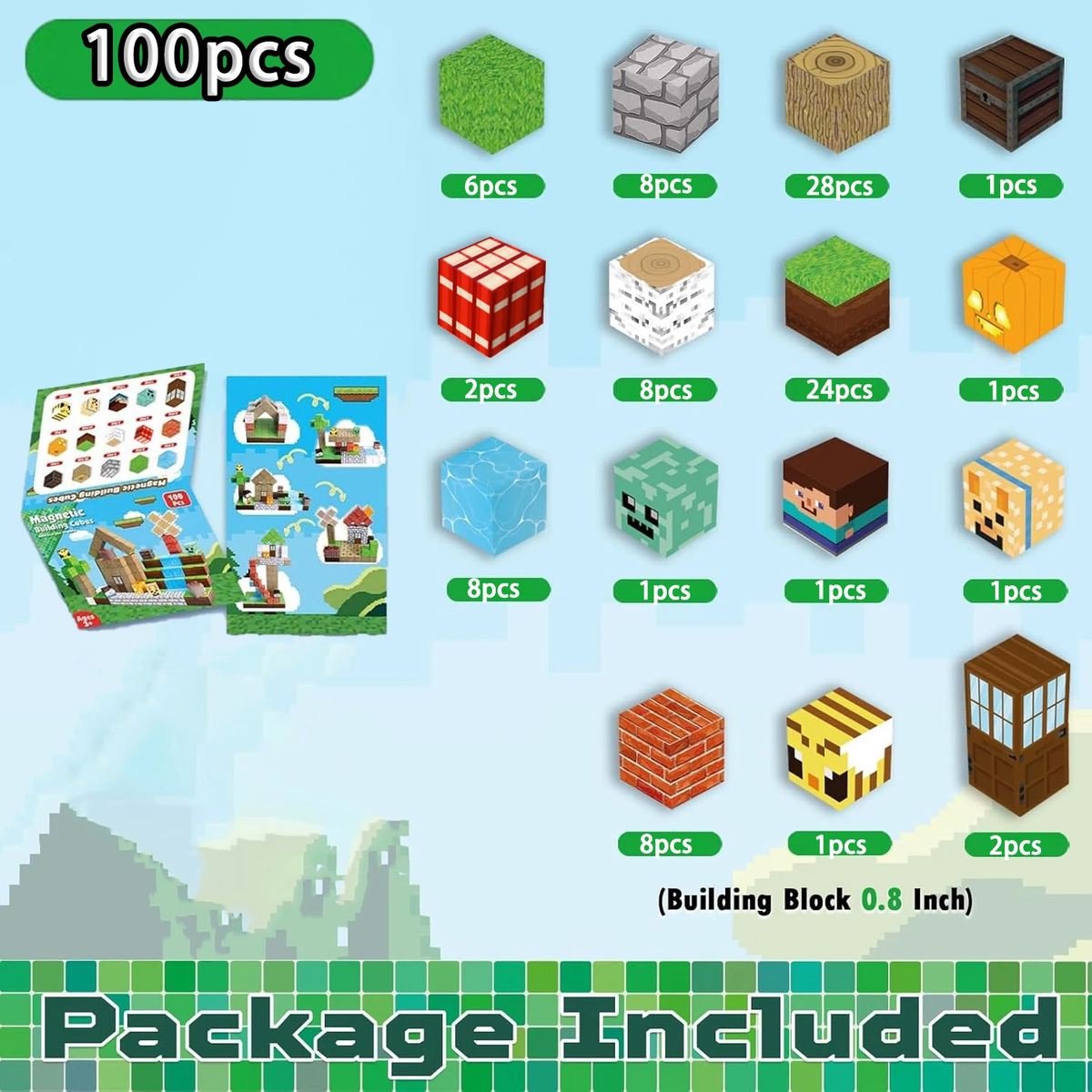 What is in the box: the 15 cube types and their counts