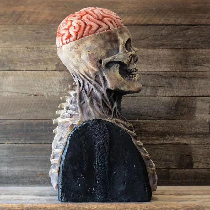 Skeleton Halloween Mask with Exposed Brain and Chest - view 8